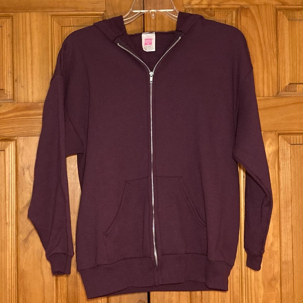 NWOT Hanes Her Way Vintage 90s Jacket Hooded Zipper Coat Purple Size L Large